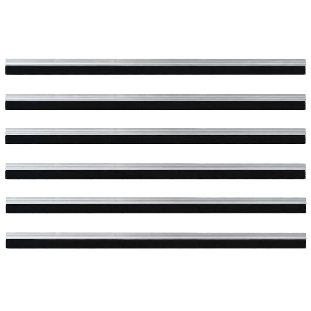 Spazzole per porte autoadesive 6 pcs Argento 100 cm