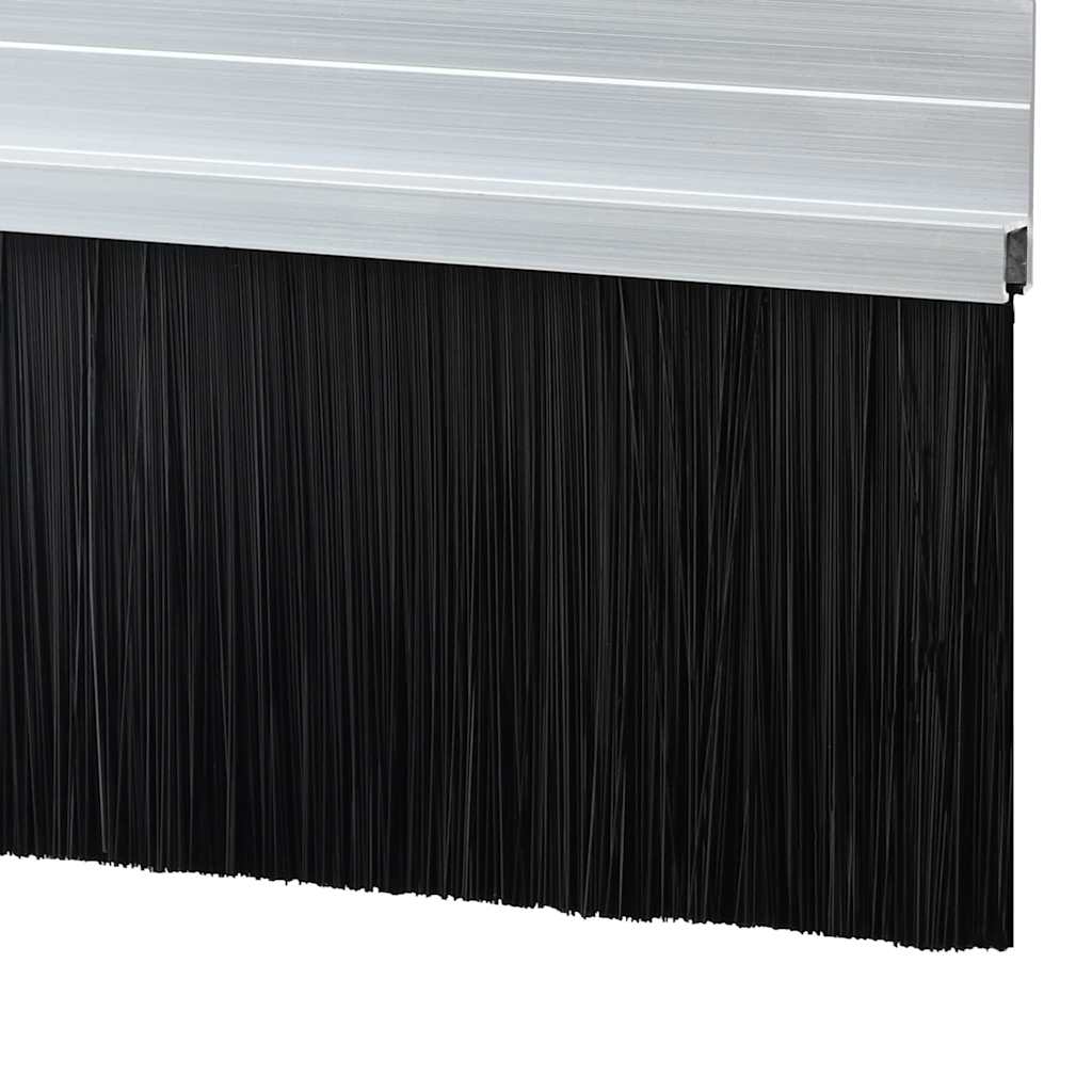 Spazzole per porte autoadesive 6 pezzi Argento 100 cm
