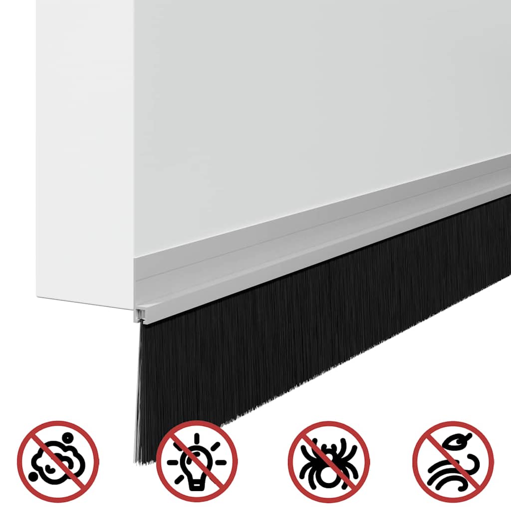 Spazzole per porte autoadesive 6 pezzi Argento 100 cm