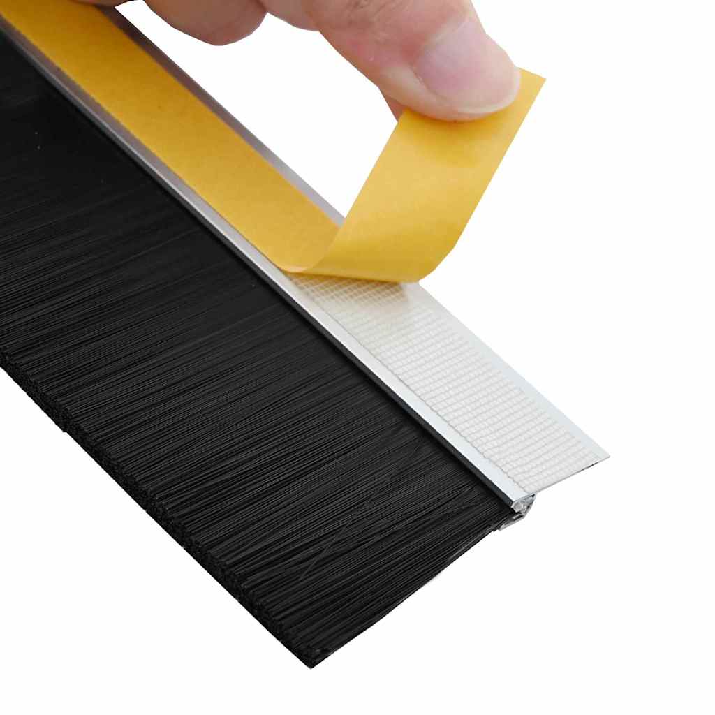 Spazzole per porte autoadesive 6 pcs Argento 100 cm