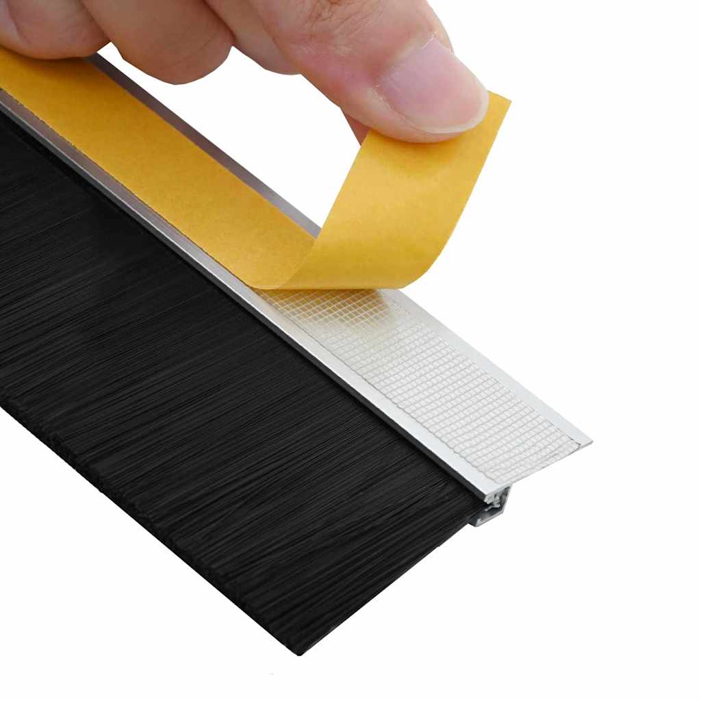 Spazzole per porte autoadesive 12 pezzi Argento 100 cm