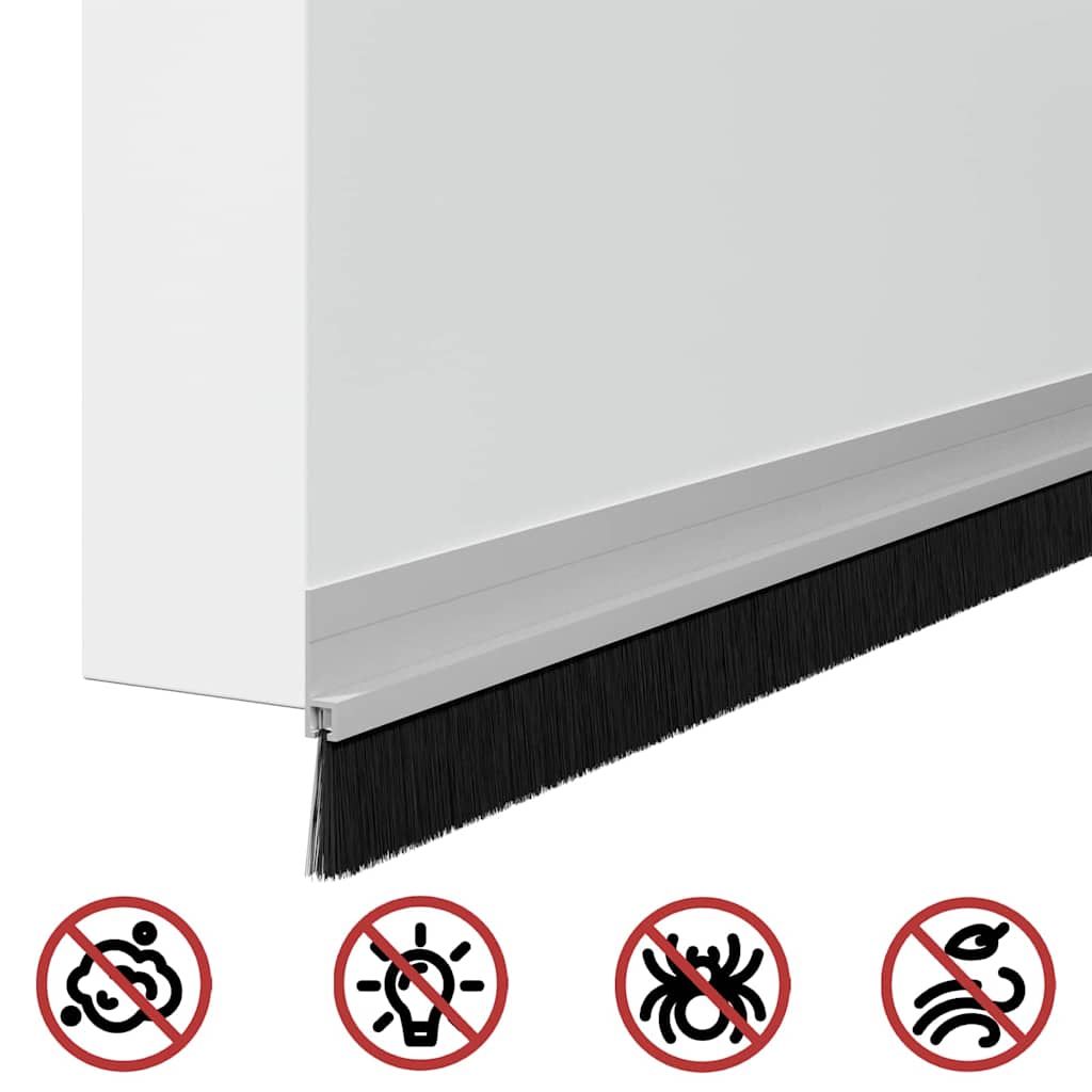 Spazzole per porte autoadesive 12 pezzi Argento 100 cm