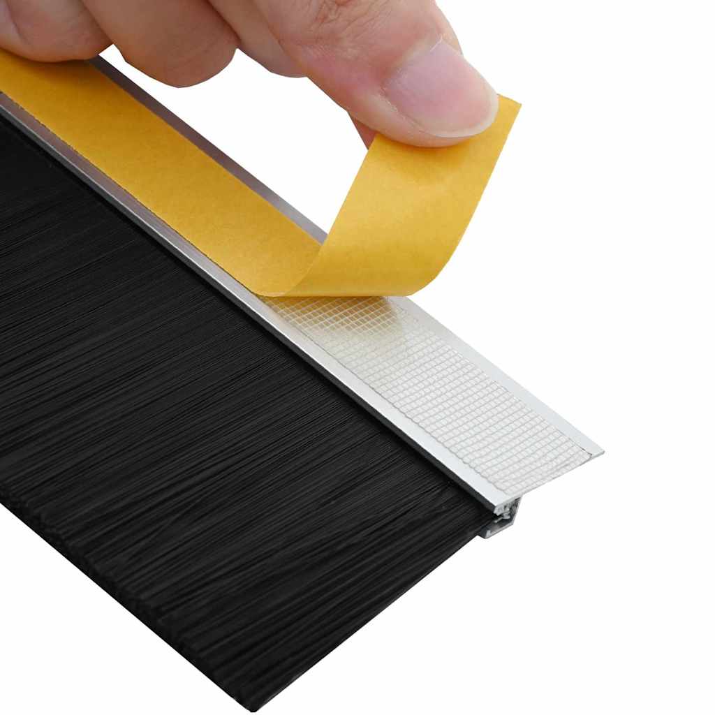 Spazzole per porte autoadesive 12 pezzi Argento 100 cm