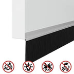 Guarnizioni a spazzola per porte autoadesive 100 cm argento - Set 12 pz