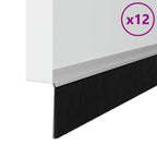 Guarnizioni a spazzola per porte autoadesive 100 cm argento - Set 12 pz