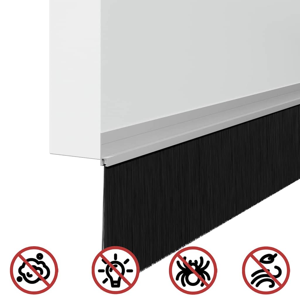 Spazzole per porte autoadesive 12 pz Argento 100 cm