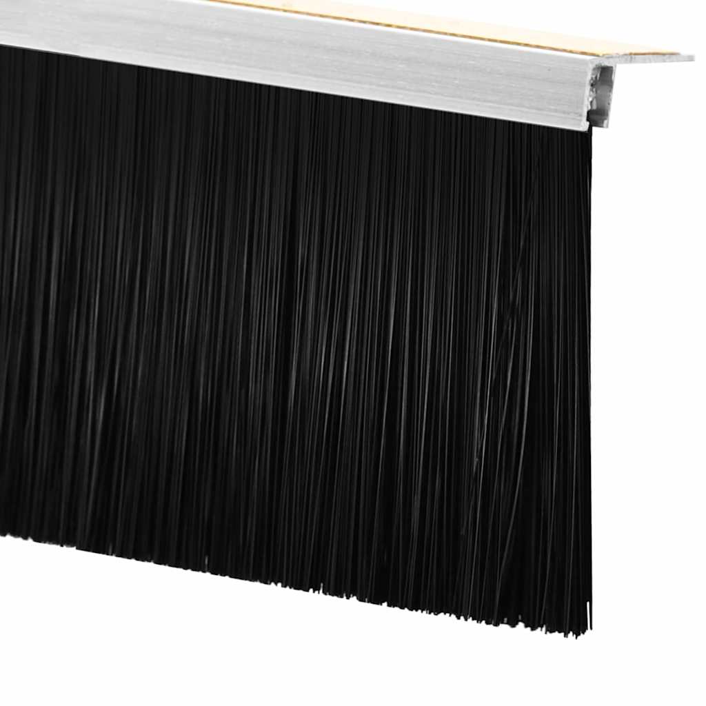 Guarnizioni a spazzola autoadesive per porte in alluminio 100 cm Argento - Set 2 pezzi
