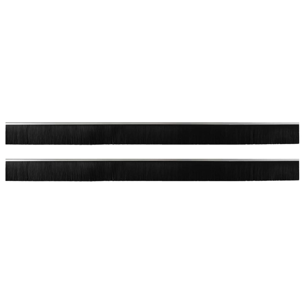 Guarnizione a spazzola autoadesiva per porte in alluminio argento 100 cm (2 pz)