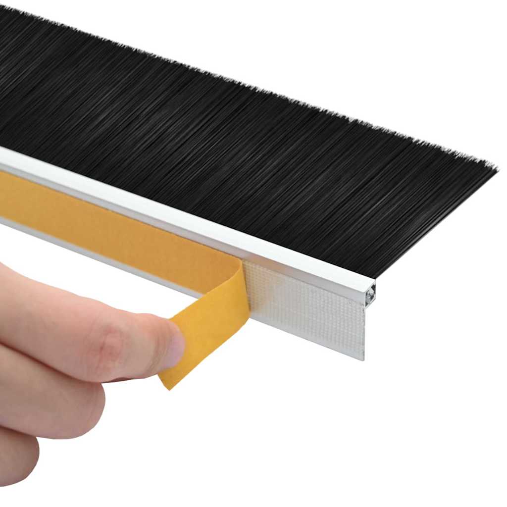 Spazzole per porte autoadesive 2 pz Argento 100 cm