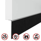 Guarnizioni a spazzola autoadesive per porte in alluminio argento 100 cm - 2 pezzi