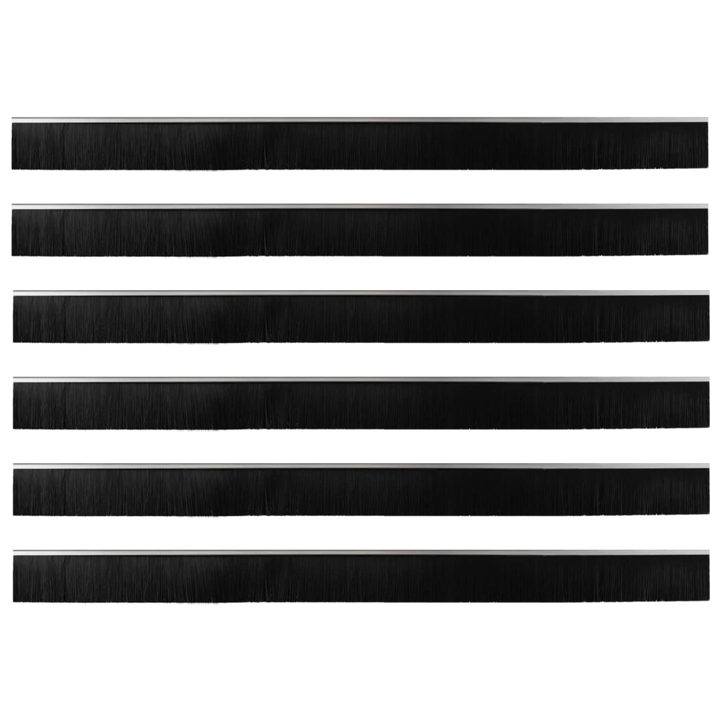 Guarnizione a spazzola adesiva per porte in alluminio argento 100 cm (6 pezzi)