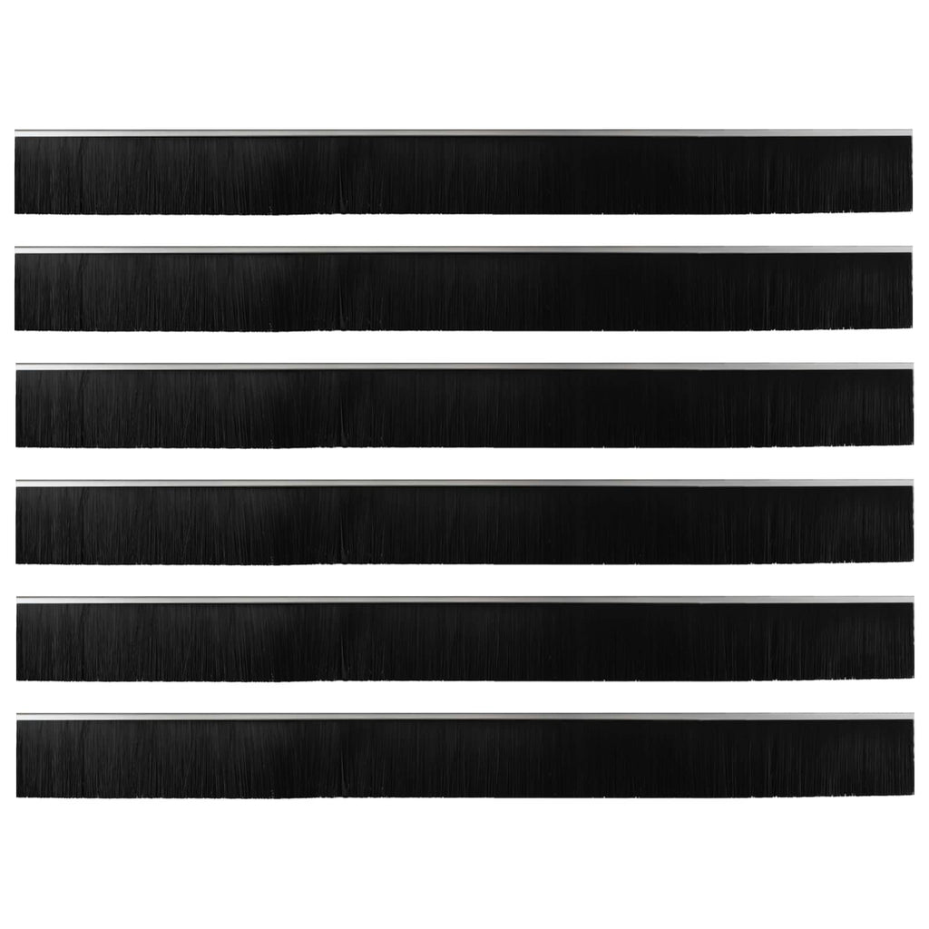 Guarnizioni a spazzola adesive per porte in alluminio argento 100 cm (6 pezzi)