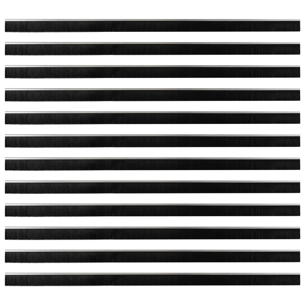 Spazzole per porte autoadesive 12 pcs Argento 100 cm