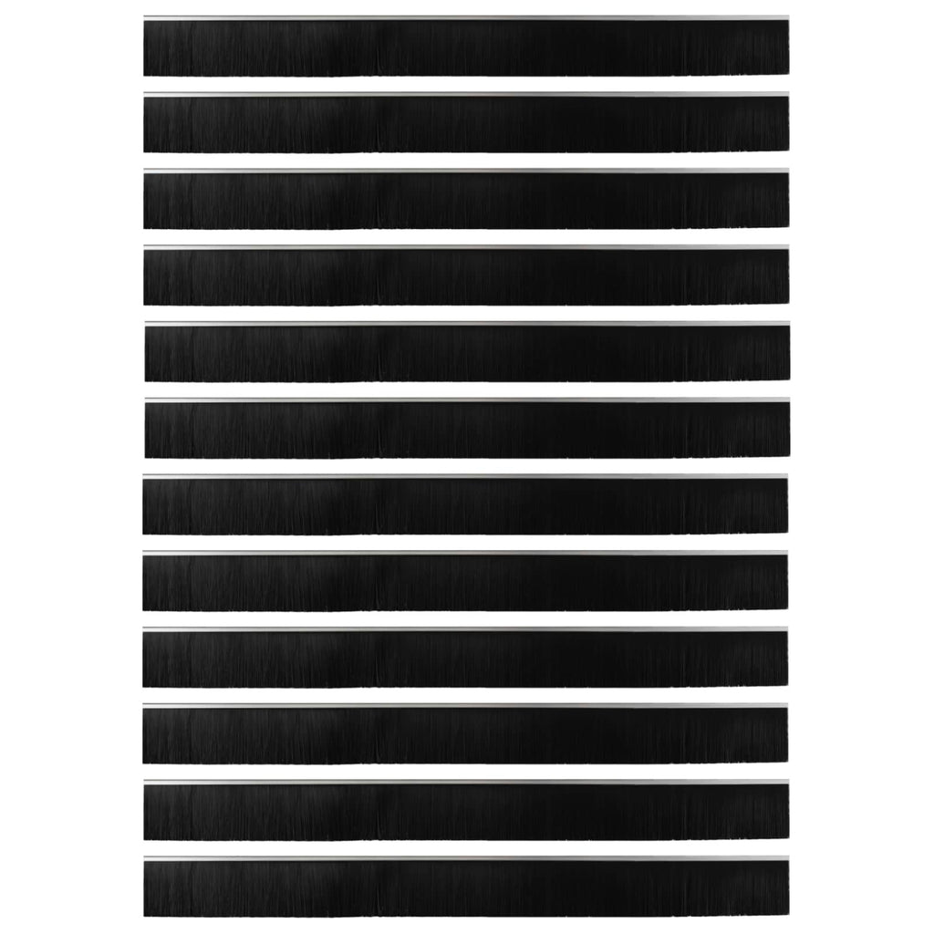 Spazzole per porte autoadesive 12 pz Argento 100 cm - Lega di alluminio