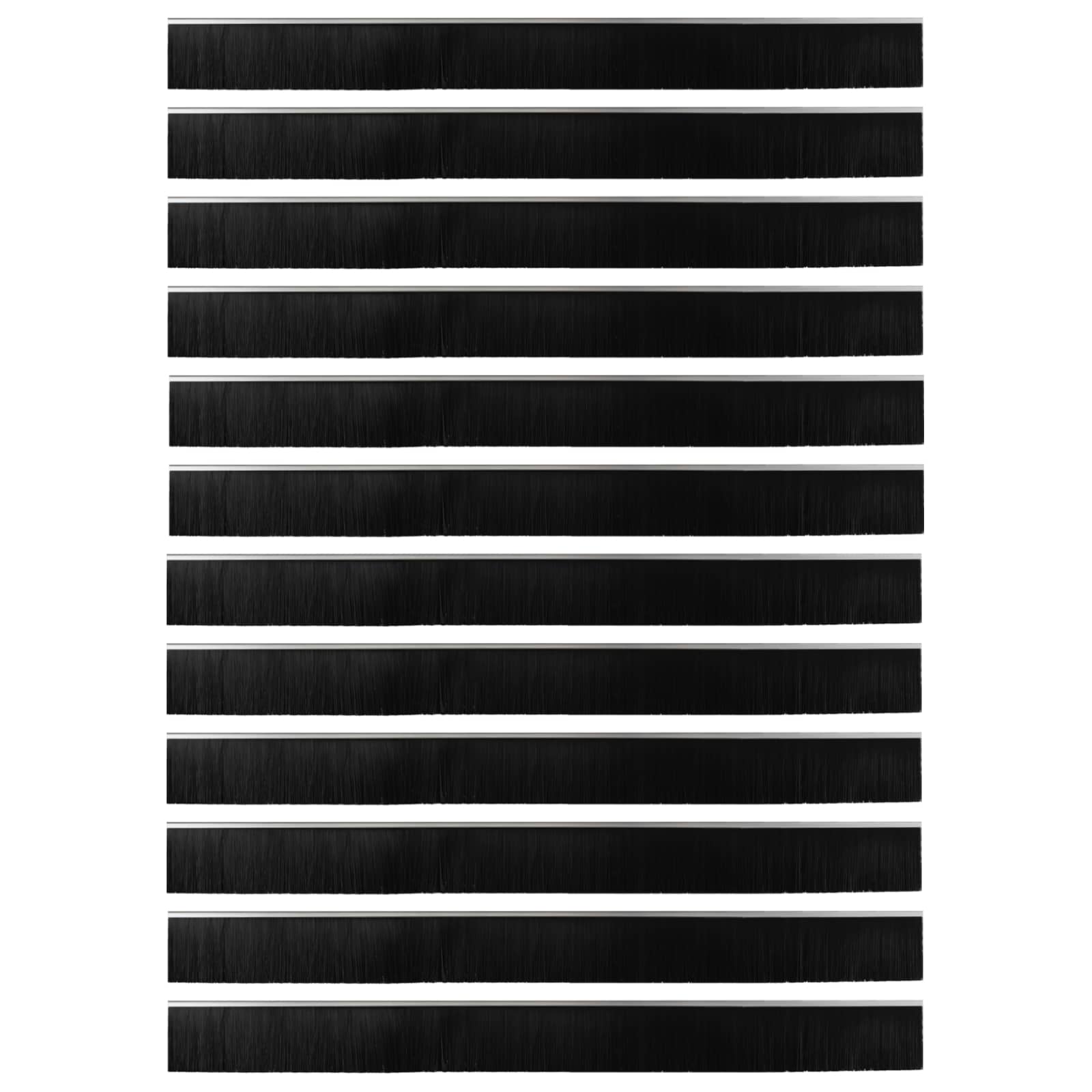 Spazzole per porte autoadesive 12 pz Argento 100 cm - Lega di alluminio