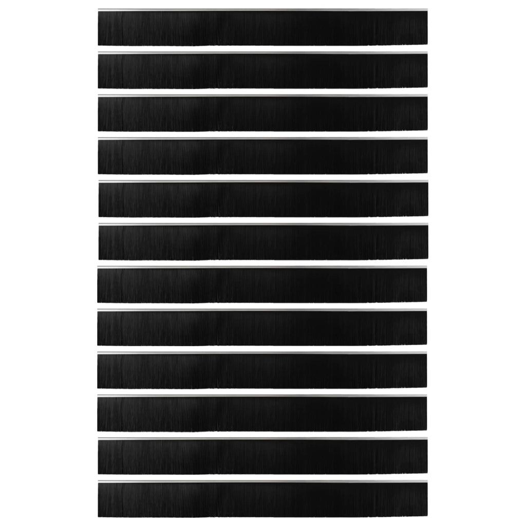 Spazzole per porte autoadesive 12 pz Argento 100 cm