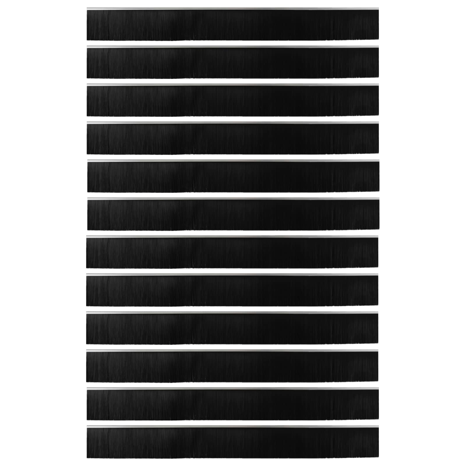 Spazzole per porte autoadesive 12 pz Argento 100 cm