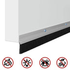 Spazzole per porte a vite 2 pezzi Argento 100 cm