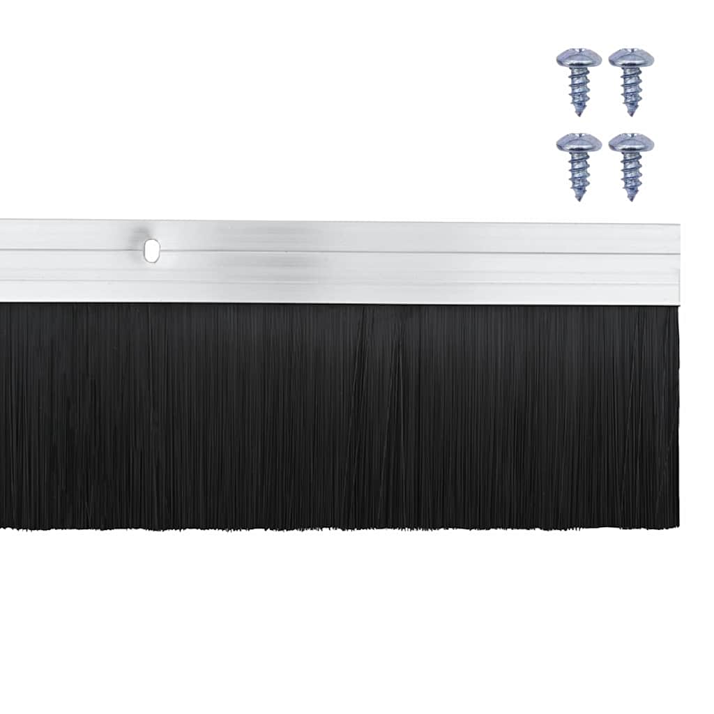 Spazzole per porte a vite 2 pz Argento 100 cm