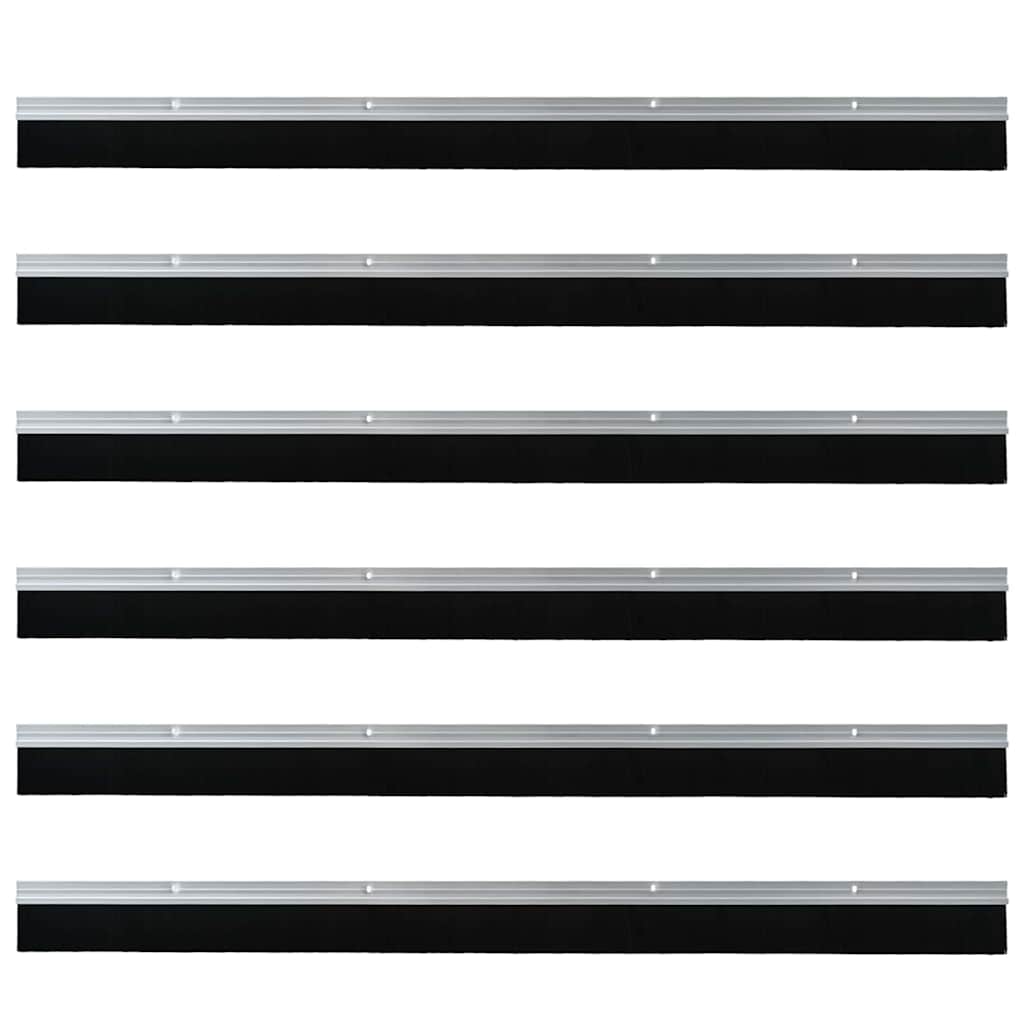 Guarnizione a spazzola per porta a vite 100 cm argento - Set 6 pezzi