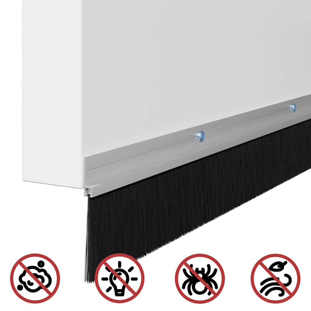 Guarnizione a spazzola per porta a vite 100 cm argento - Set 6 pezzi