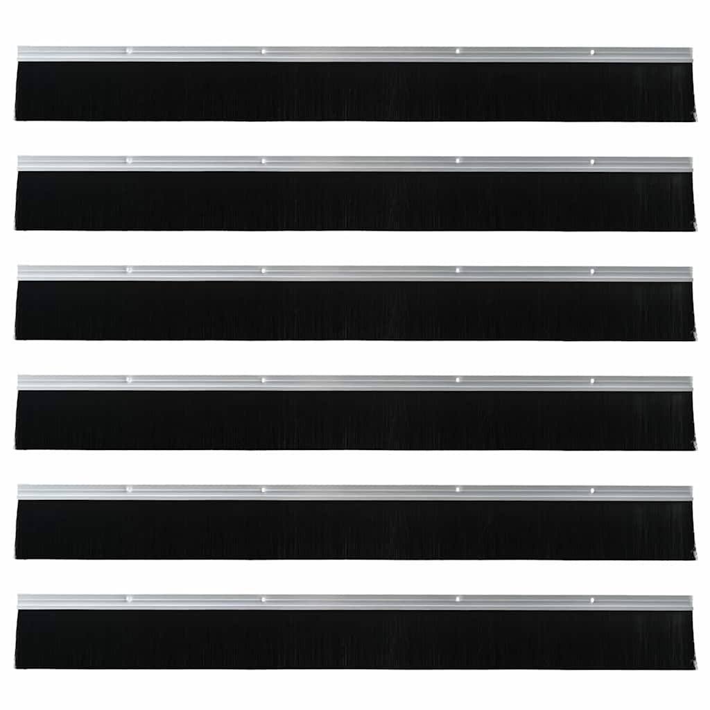 Guarnizione per porta a spazzola 100 cm argento - Set 6 pezzi