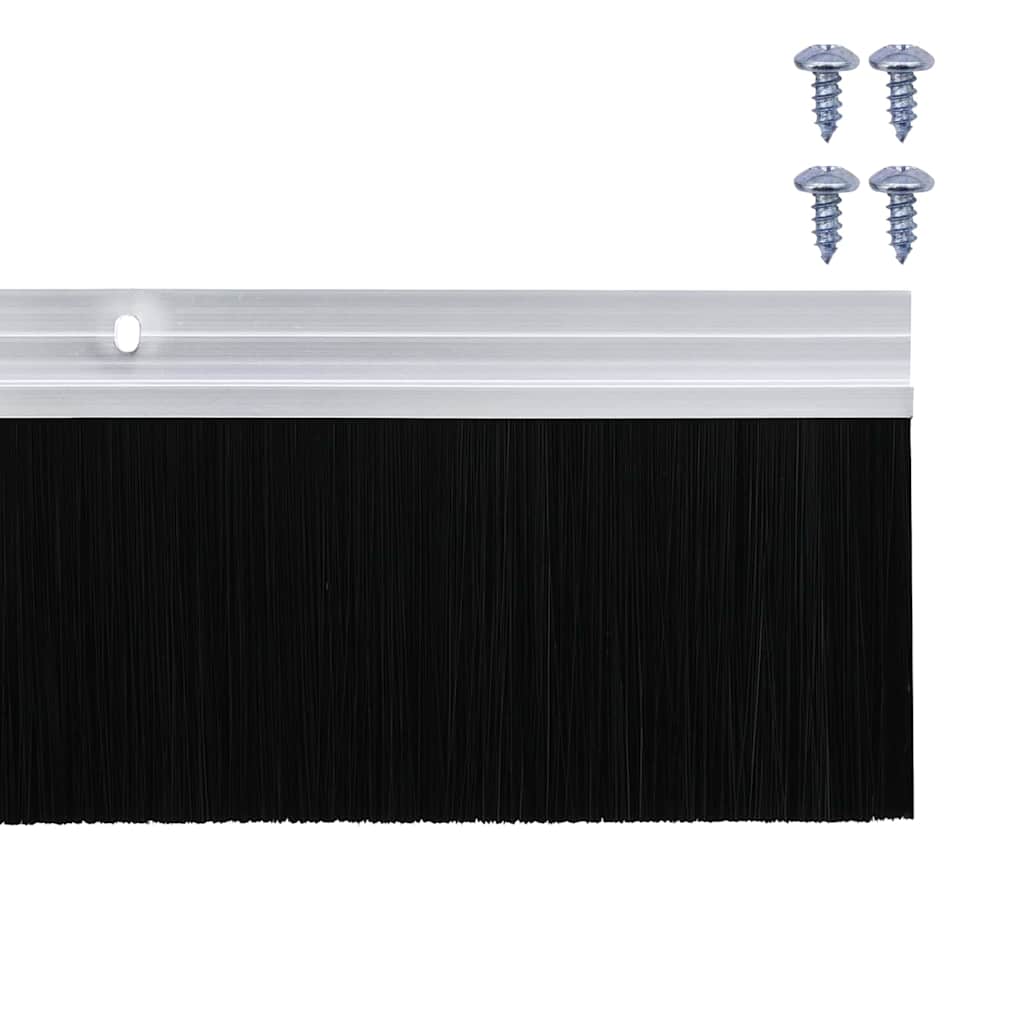 Guarnizione per porta a spazzola 100 cm argento - Set 6 pezzi