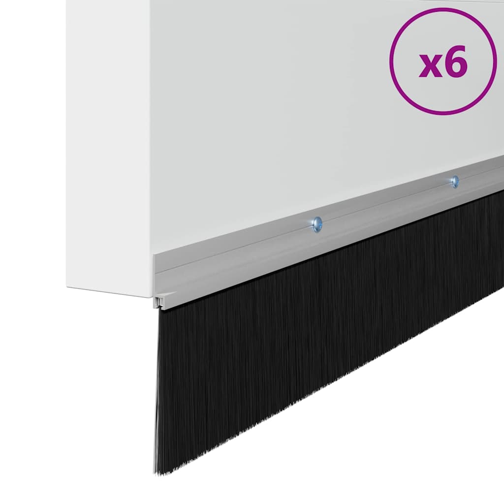 Guarnizione per porta a spazzola 100 cm argento - Set 6 pezzi