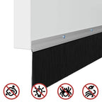 Guarnizione per porta a spazzola 6 pezzi Argento 100 cm