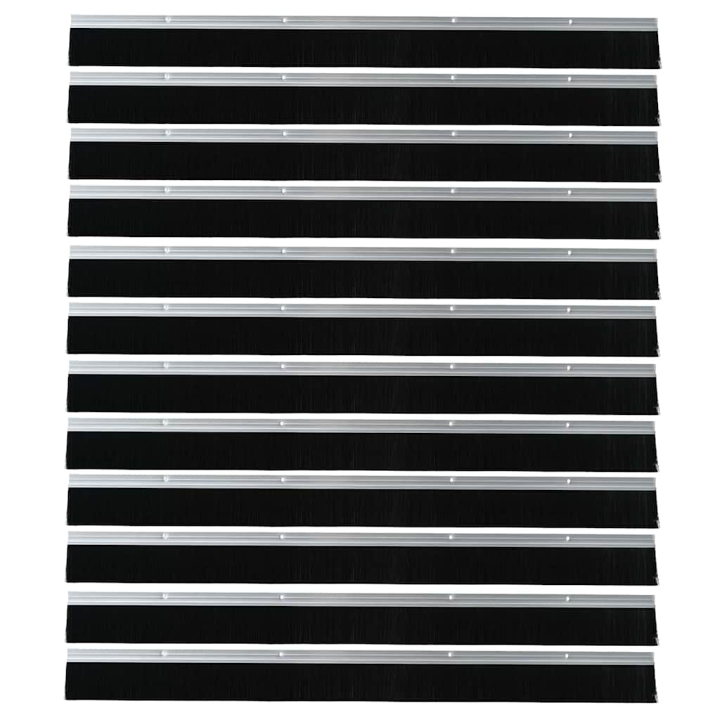 Guarnizione a spazzola per porta a vite 100 cm argento - Set 12 pezzi