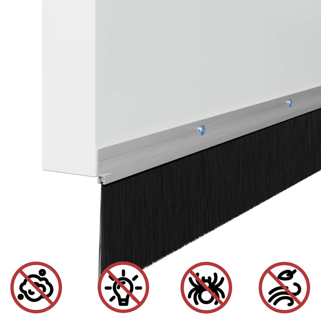 Guarnizione a spazzola per porta a vite 100 cm argento - Set 12 pezzi