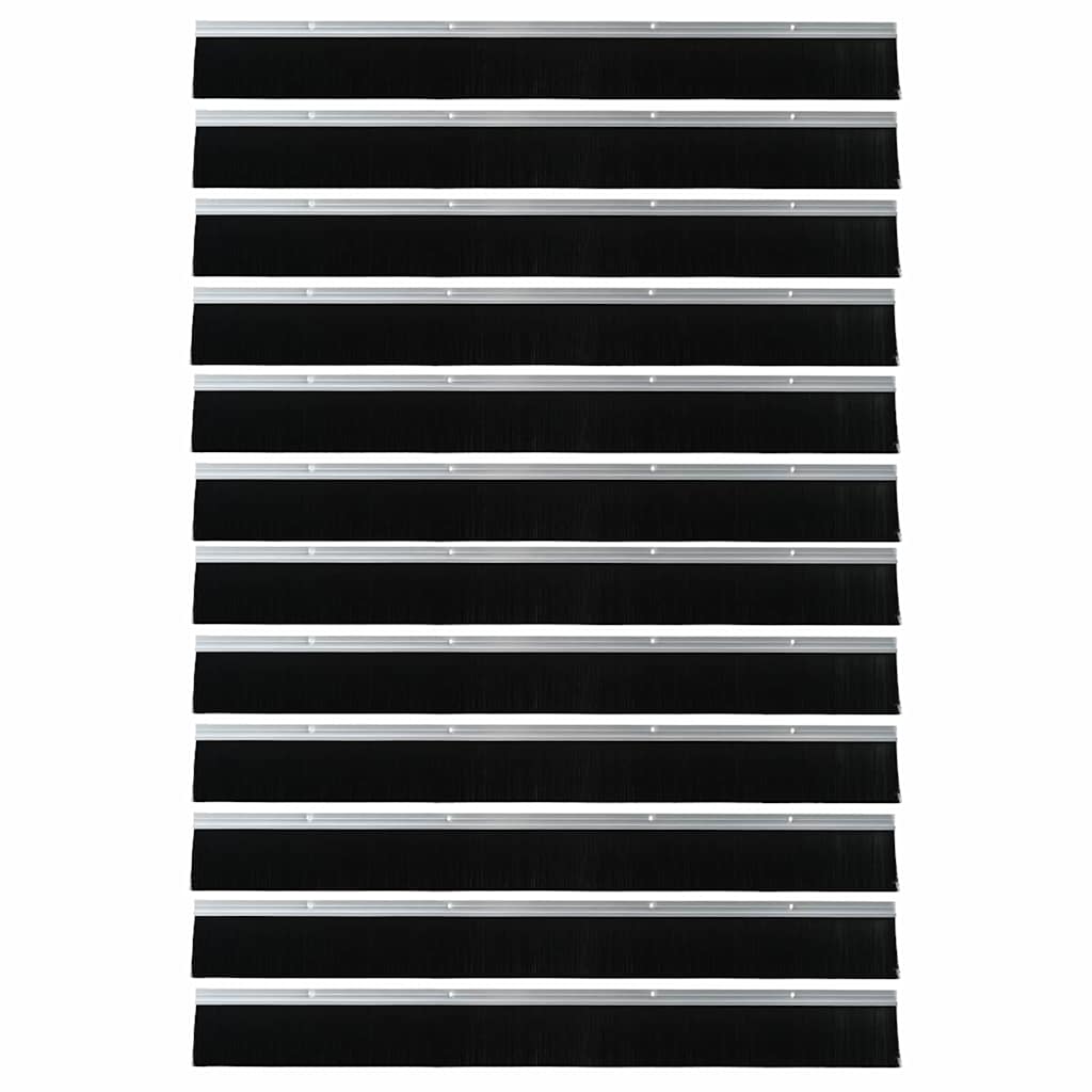 Guarnizione a spazzola per porta a vite 100 cm argento - Set 12 pezzi