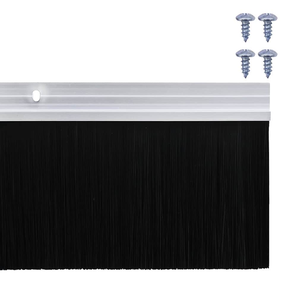 Guarnizione a spazzola per porta a vite 100 cm argento - Set 12 pezzi