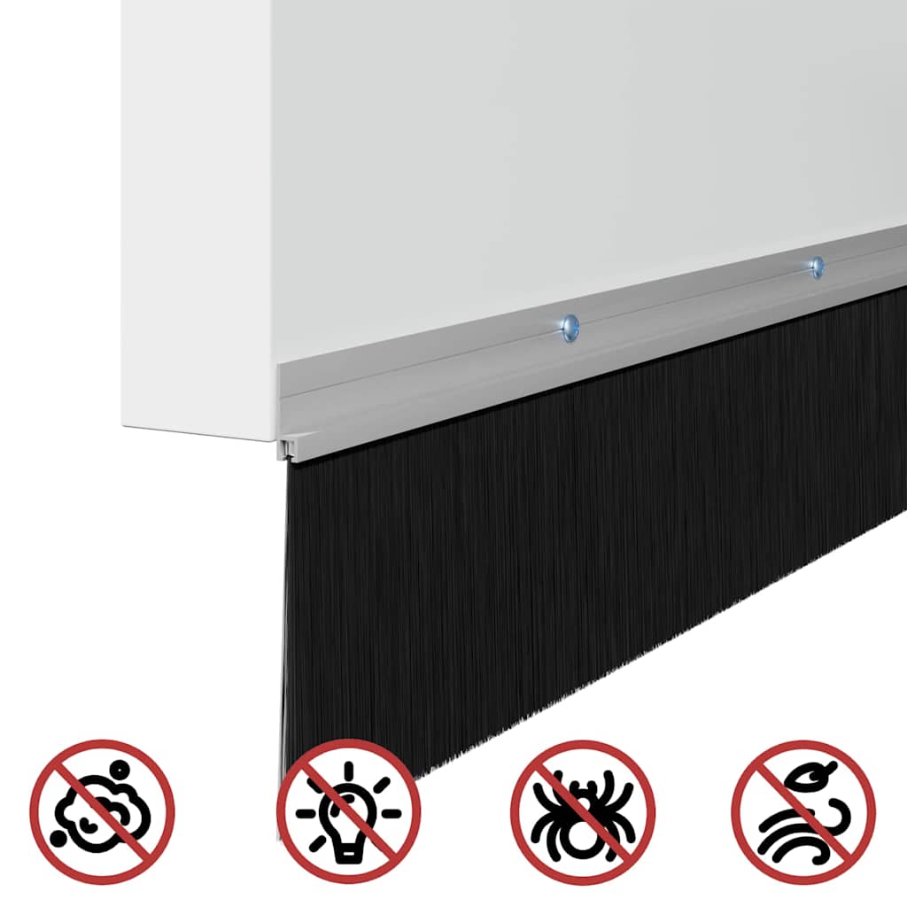 Guarnizione a spazzola per porta a vite 100 cm argento - Set 12 pezzi