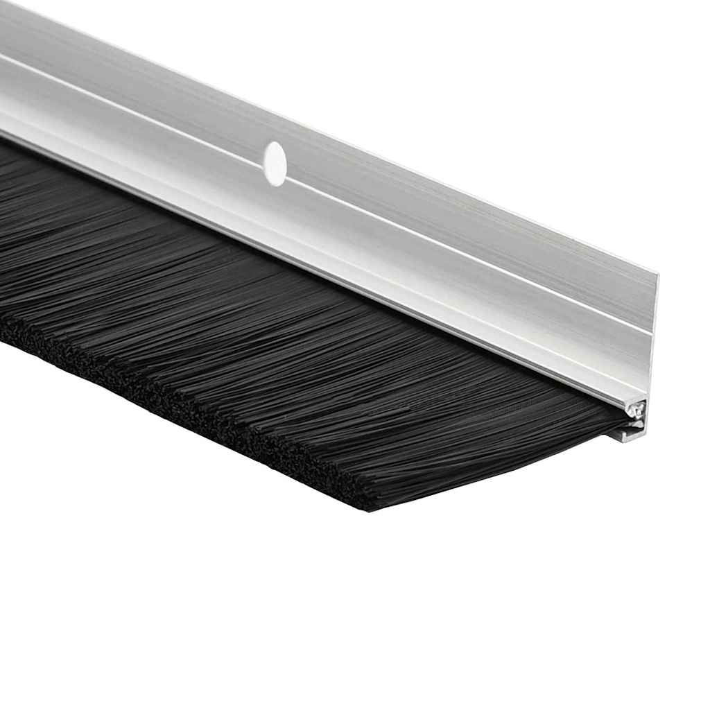 Spazzole per porte a vite 2 pezzi Argento 100 cm
