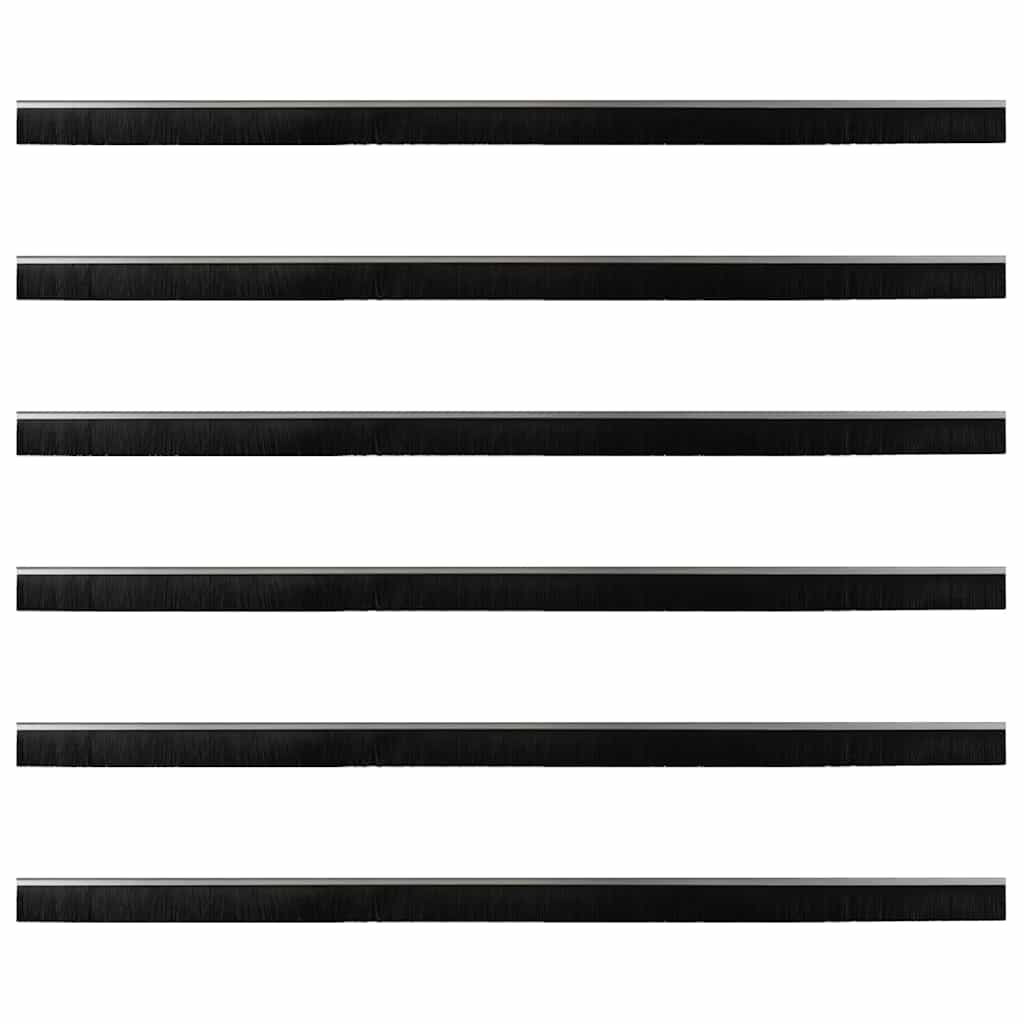Spazzole per porte a vite 6 pz Argento 100 cm - Alluminio
