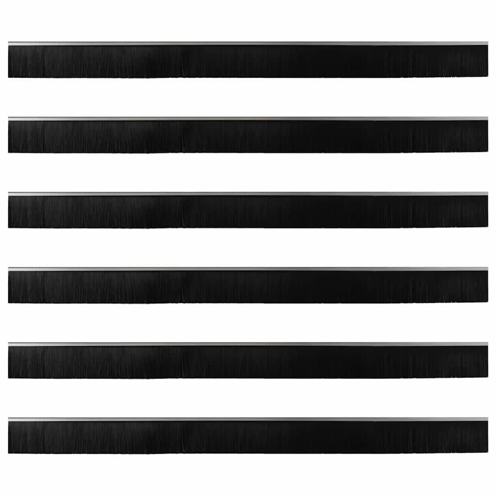 Spazzole per porte a vite 6 pz Argento 100 cm