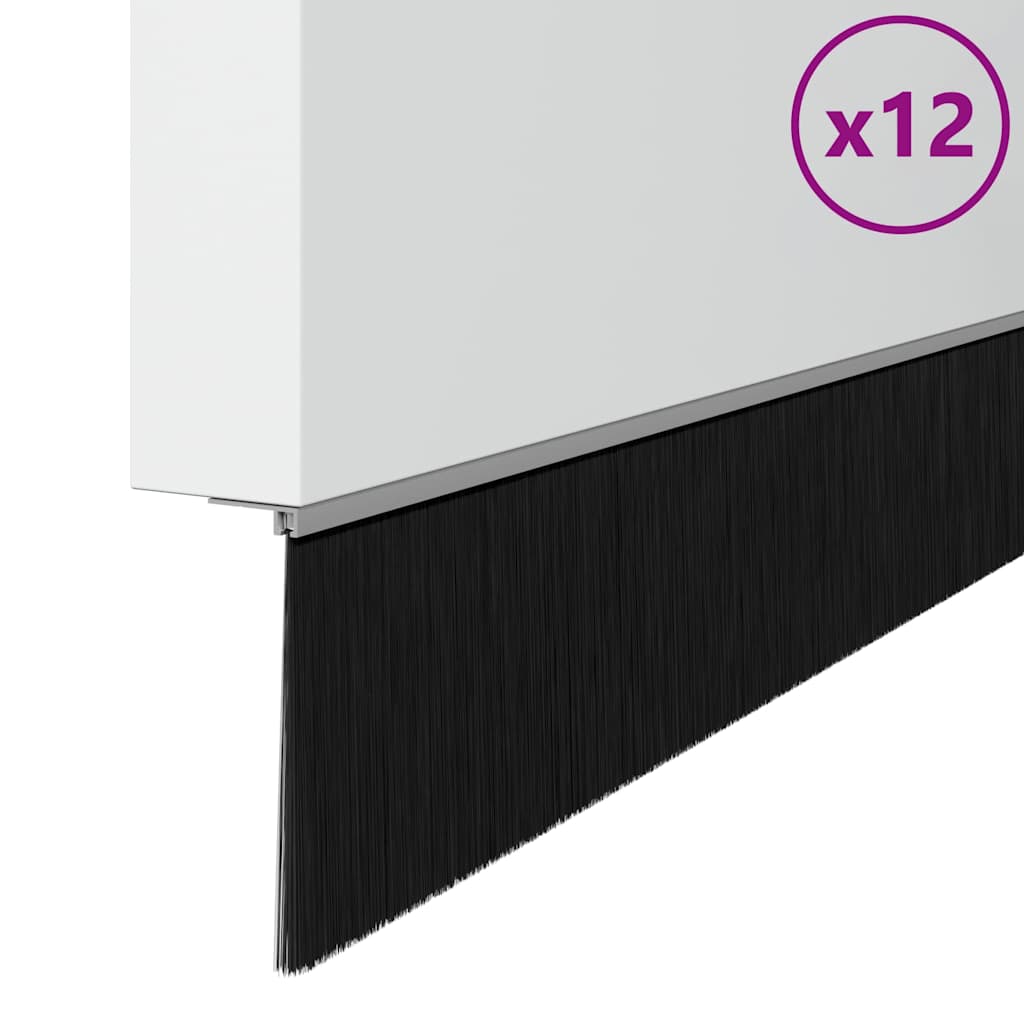 Spazzole per porte a vite 12 pezzi Argento 100 cm