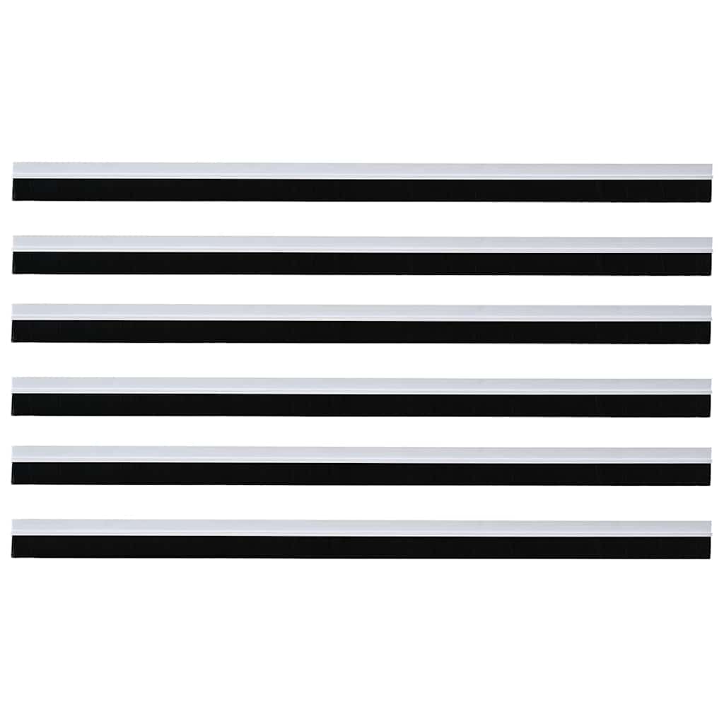 Guarnizione a spazzola per porta autoadesiva 100 cm bianco (6 pezzi)