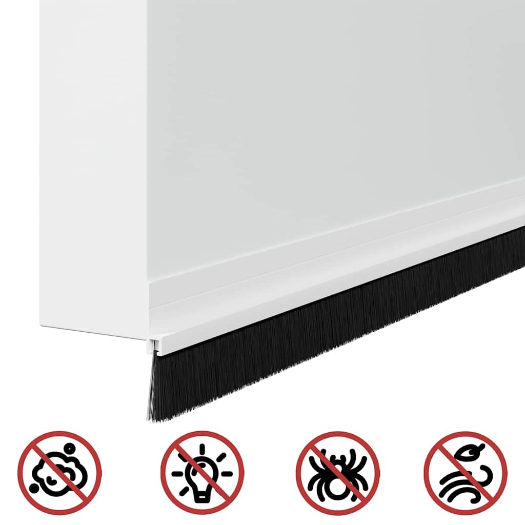 Guarnizione a spazzola per porta autoadesiva 100 cm bianco (6 pezzi)