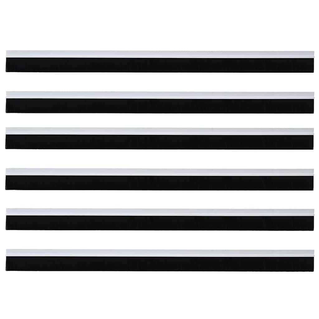 Spazzole per porte autoadesive 6 pezzi bianco 100 cm