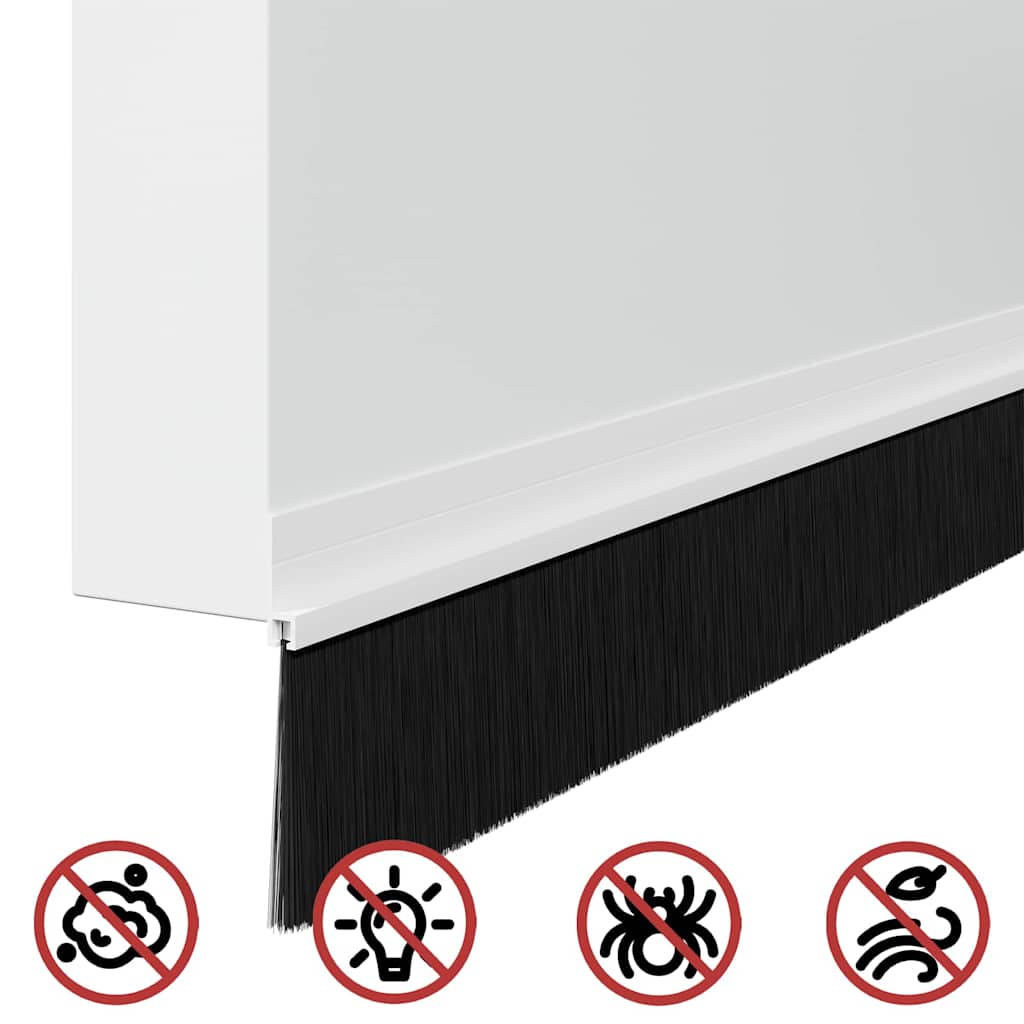 Guarnizione a spazzola per porta autoadesiva 100 cm bianco (confezione 12 pezzi)