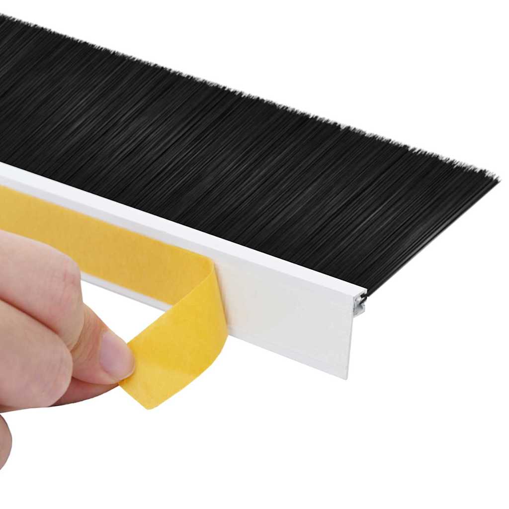 Spazzole per porte autoadesive 2 pezzi bianco 100 cm