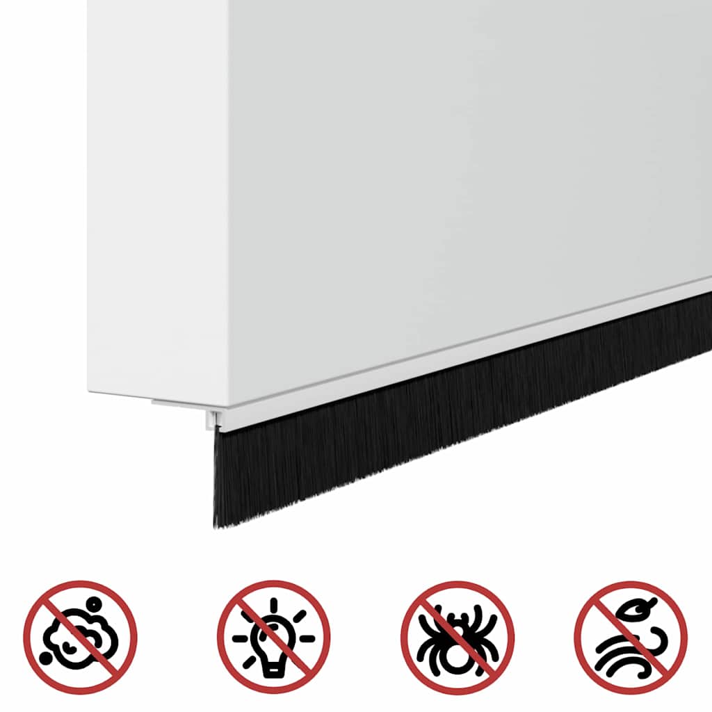 Guarnizione a spazzola autoadesiva per porta 100 cm Bianco (confezione 6 pz)