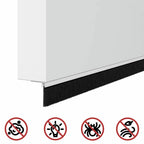 Guarnizione a spazzola autoadesiva per porte in alluminio 100 cm bianco (12 pezzi)