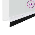 Guarnizione a spazzola per porta a vite 100 cm lega di alluminio bianco (2 pezzi)