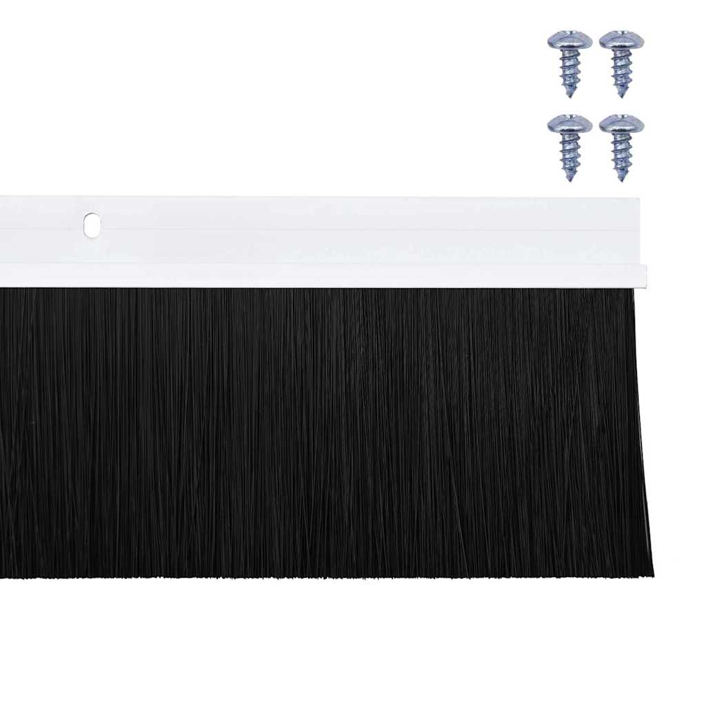 Guarnizione per porta a spazzola a vite 2 pz alluminio bianco 100 cm