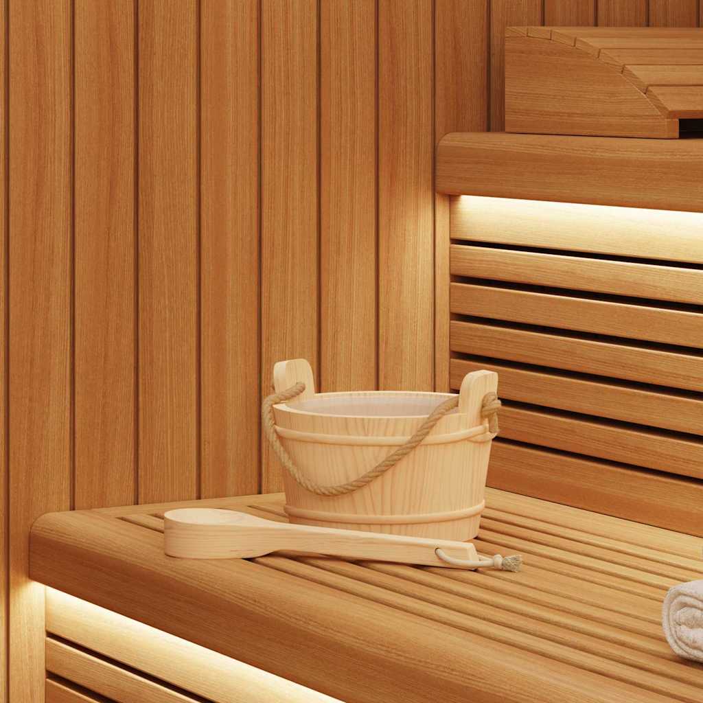 Secchio per Sauna 2 pcs Marrone - Legno Massello di Pino con Mestolo