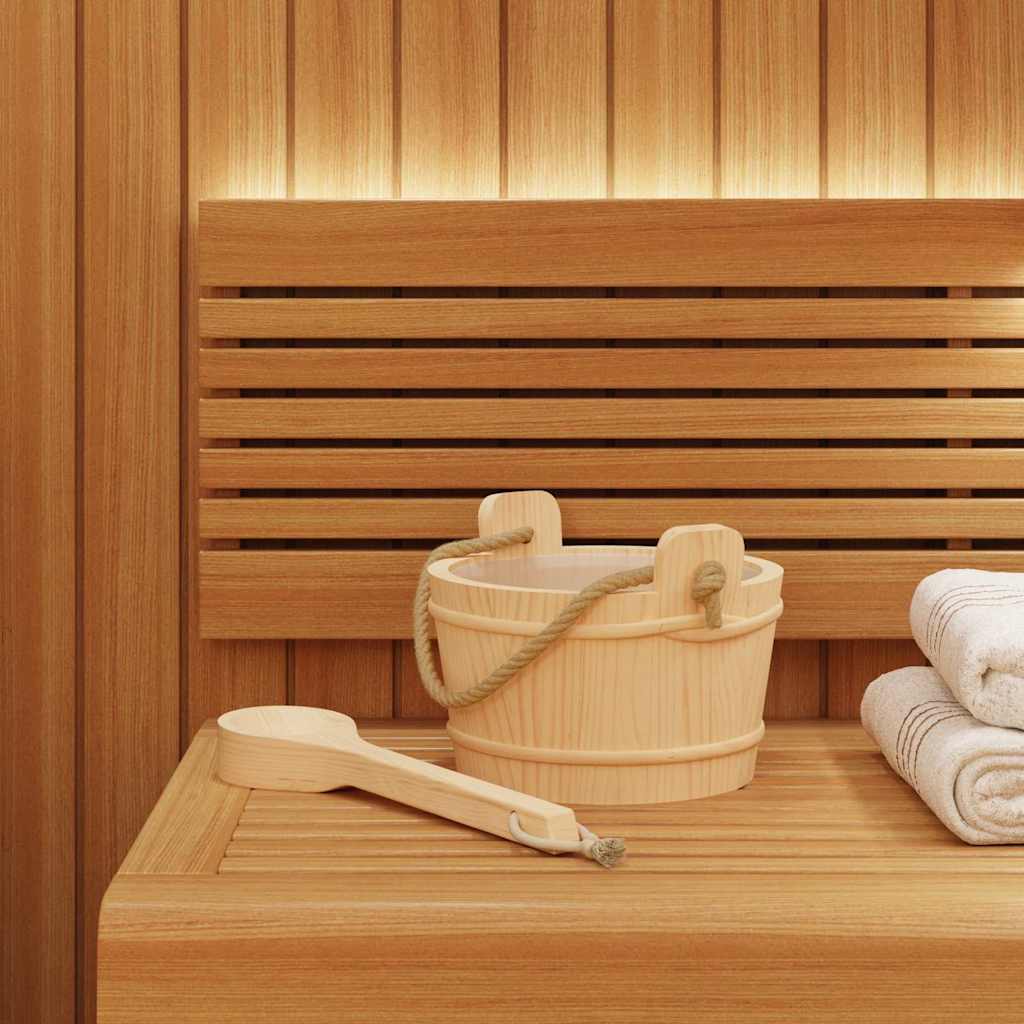 Secchio per Sauna 2 pcs Marrone - Legno Massello di Pino con Mestolo