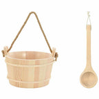 Secchio per Sauna 2 pcs Marrone - Legno Massello di Pino con Mestolo